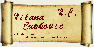 Milana Čupković vizit kartica